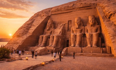 Abu simbel at sunset