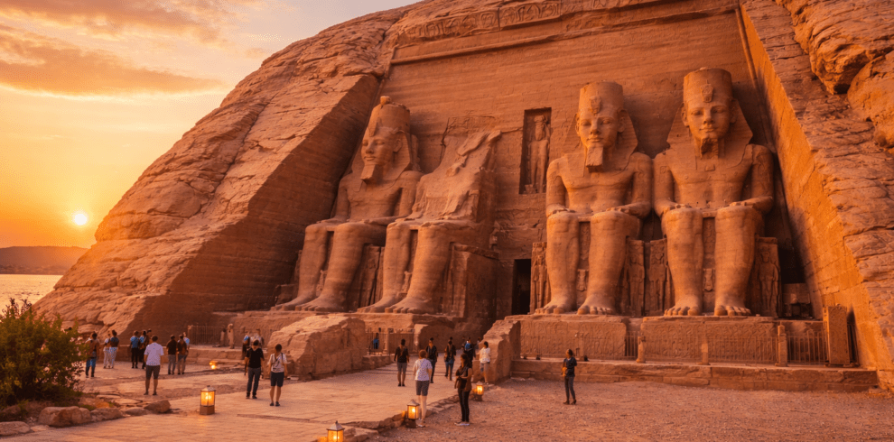 Abu simbel at sunset