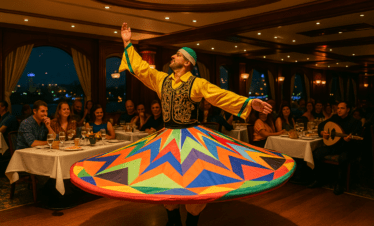 Tanura dancer in Cairo dinner cruise on the Nile