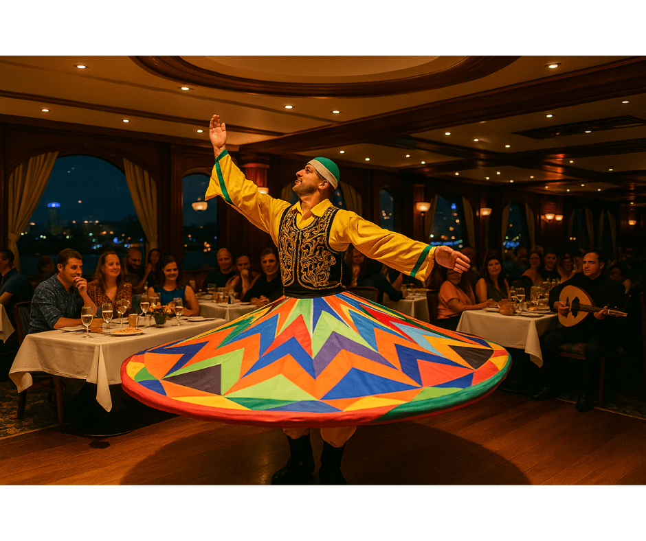 Tanura dancer in Cairo dinner cruise on the Nile