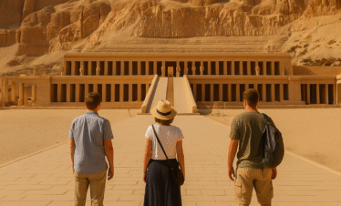 Tourists visiting Hatshepsut Temple Luxor women rulers Egypt