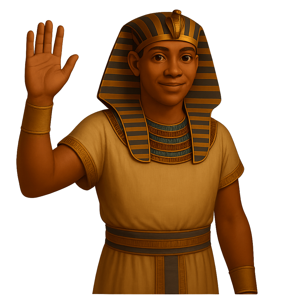 Tutankhamun waving