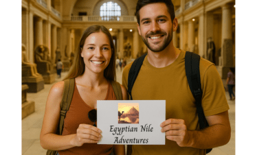 Tourists visiting the National Museum of Egyptian Civilization in Cairo