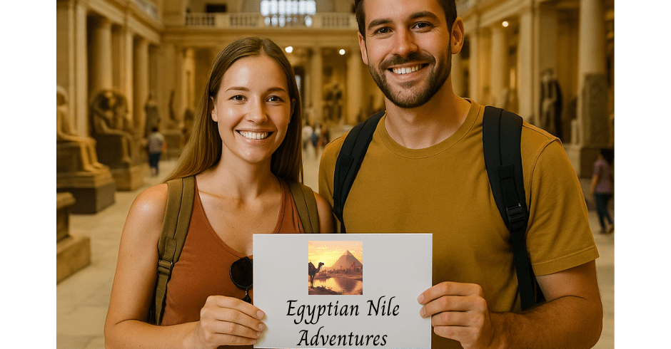 Tourists visiting the National Museum of Egyptian Civilization in Cairo