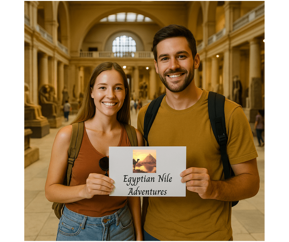 Tourists visiting the National Museum of Egyptian Civilization in Cairo