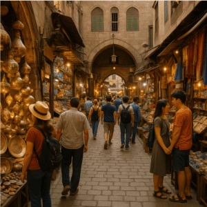 cairo egypt travel safety city view in Khan El Khalili bazaar