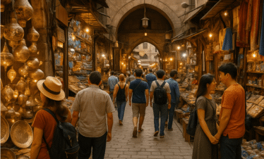 cairo egypt travel safety city view in Khan El Khalili bazaar