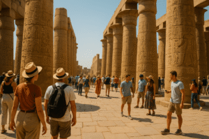massive columns Karnak Temple Luxor Egypt