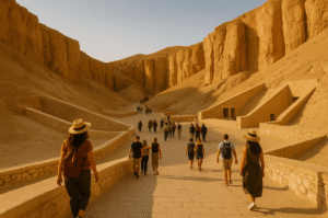 Tourists visiting Valley of the Kings