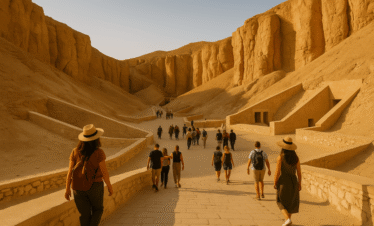Tourists visiting Valley of the Kings