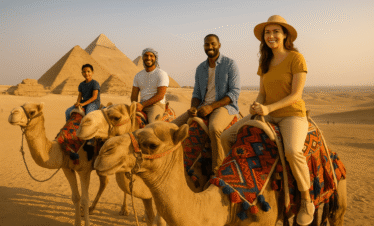 Camel ride at giza pyramids