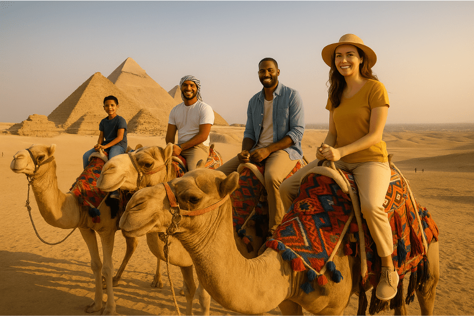 Camel ride at giza pyramids