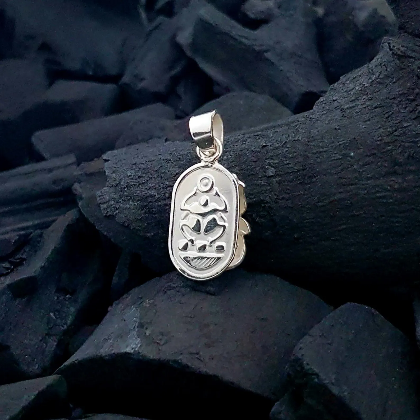 Sterling Silver Scarab Necklace: Double Sided Egyptian Beetle Pendant - Image 5