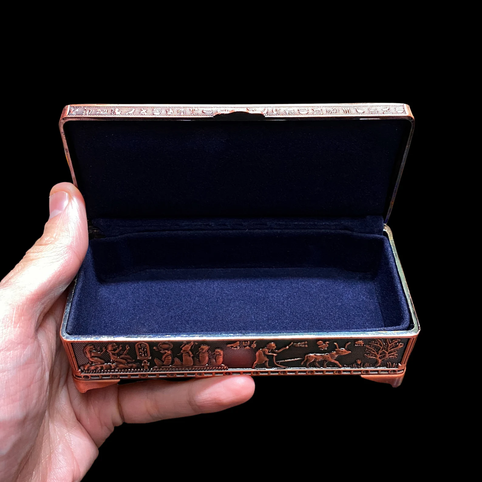 Handcrafted Egyptian Copper Jewelry Box — Ancient Art Inspired - Image 2