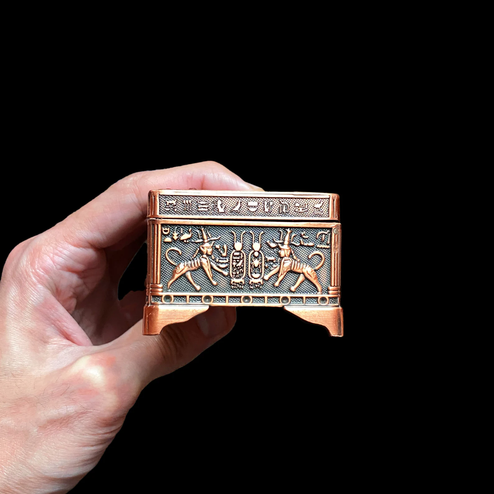 Handcrafted Egyptian Copper Jewelry Box — Ancient Art Inspired - Image 4