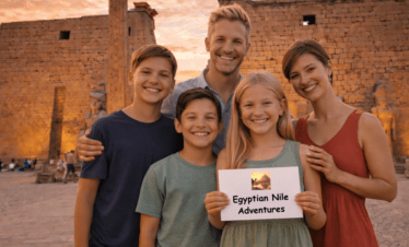 Luxor Temple evening Egypt family travel