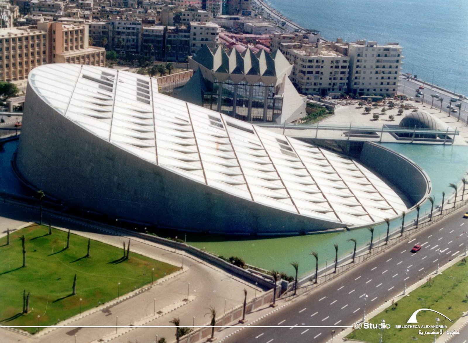 Bibliotheca Alexandrina in Alexandria Egypt along the Mediterranean Corniche