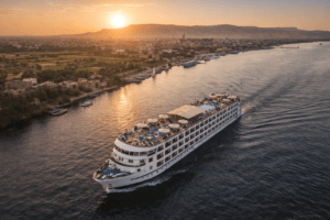 Nile cruise ship sailing from Luxor to Aswan
