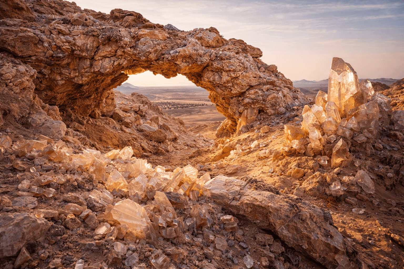 Crystal Mountain desert formations Bahariya Oasis Egypt
