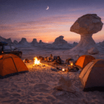 Overnight camping in the White Desert near Bahariya Oasis