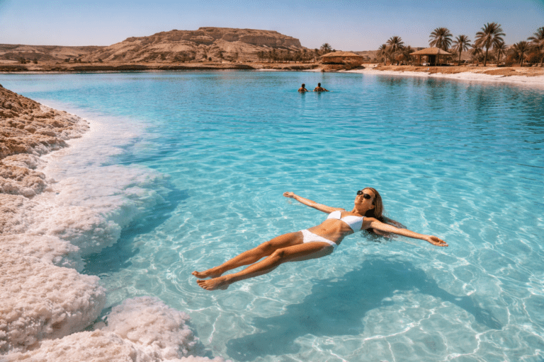 Siwa Oasis salt lake floating experience