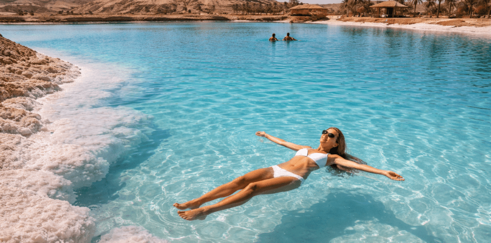 Siwa Oasis salt lake floating experience