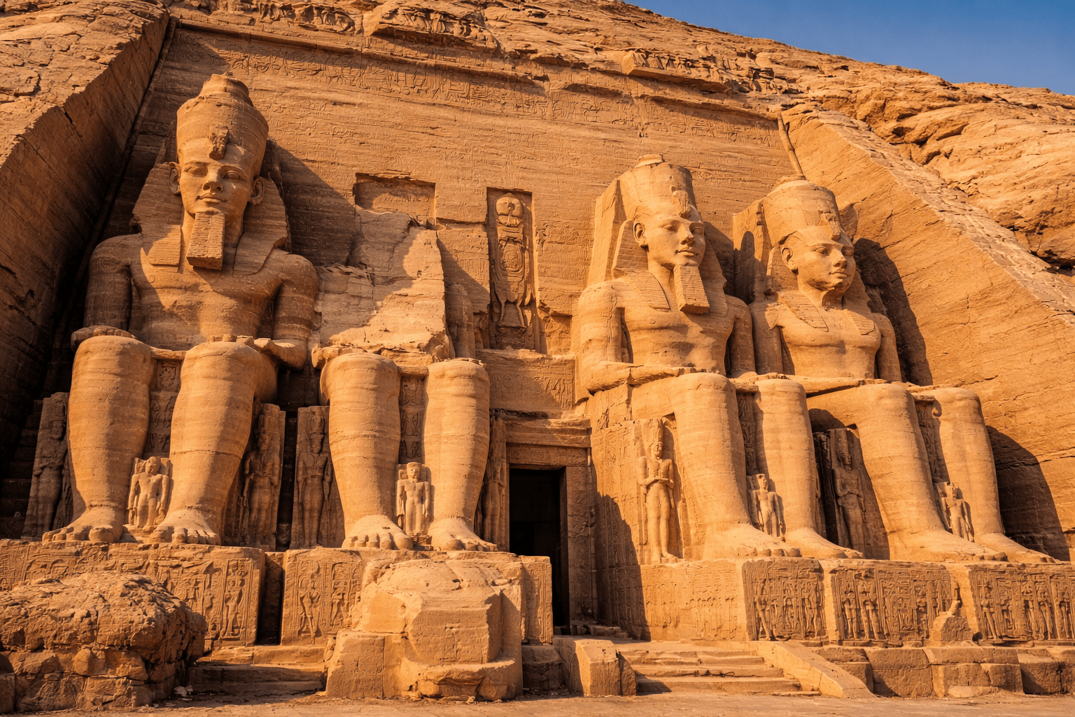 Abu Simbel temple statues Ramses II Egypt