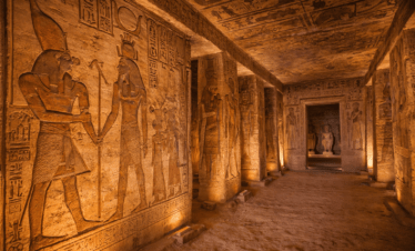 Relief carvings inside Abu Simbel temple