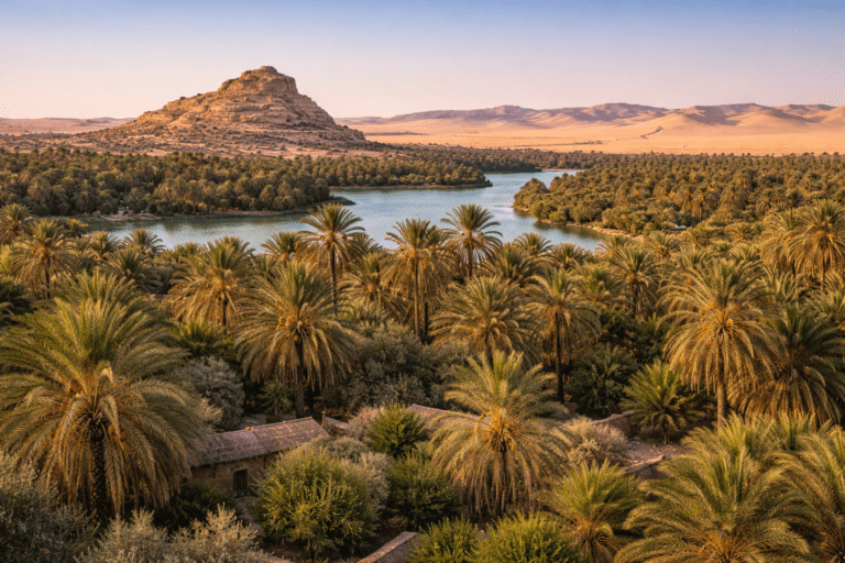 Siwa Oasis palm groves and desert landscape