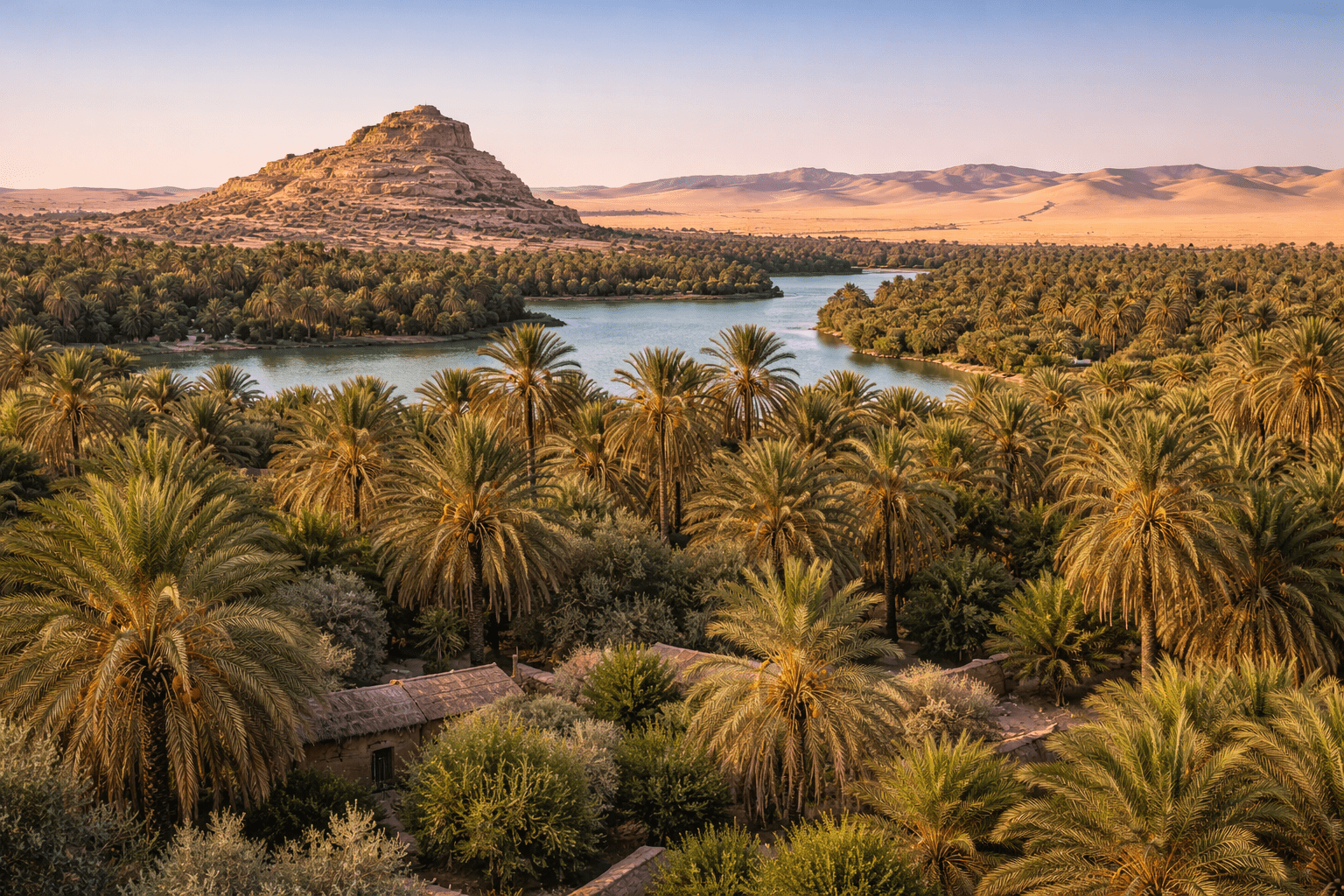 Siwa Oasis palm groves and desert landscape