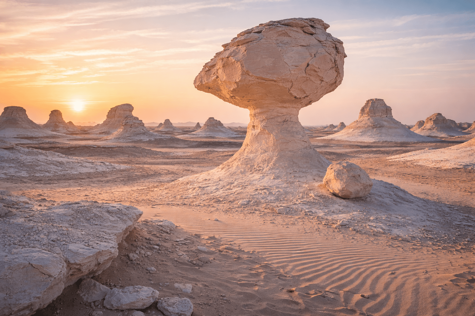 White Desert National Park chalk formations Egypt
