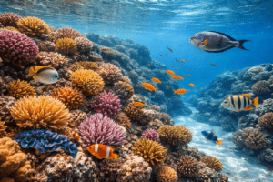 Snorkeling coral reef in Sharm El Sheikh Red Sea