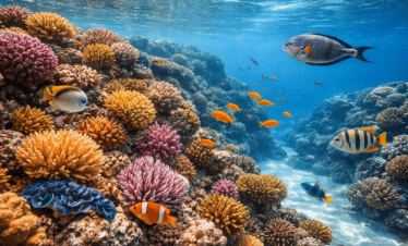 Snorkeling coral reef in Sharm El Sheikh Red Sea