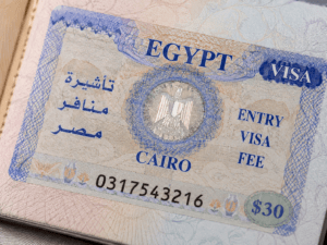 Egypt visa sticker passport example