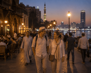 Evening in Cairo with light layers