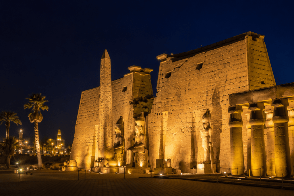 Luxor Temple illuminated at night