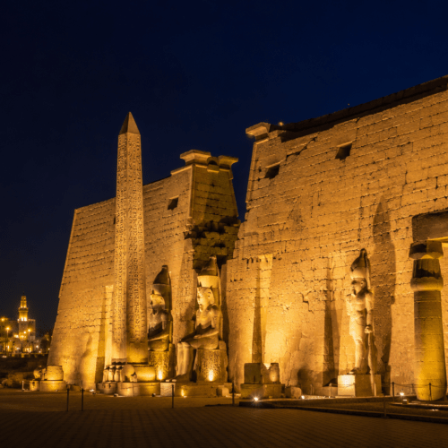 Luxor Temple illuminated at night