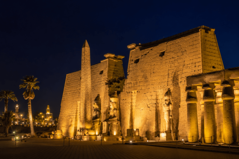 Luxor Temple illuminated at night