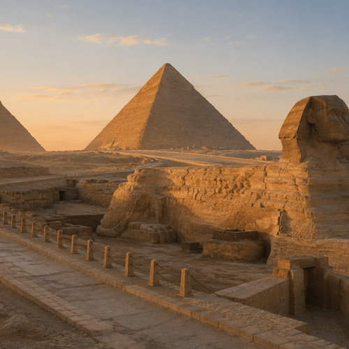 Early morning visit to the Pyramids of Giza