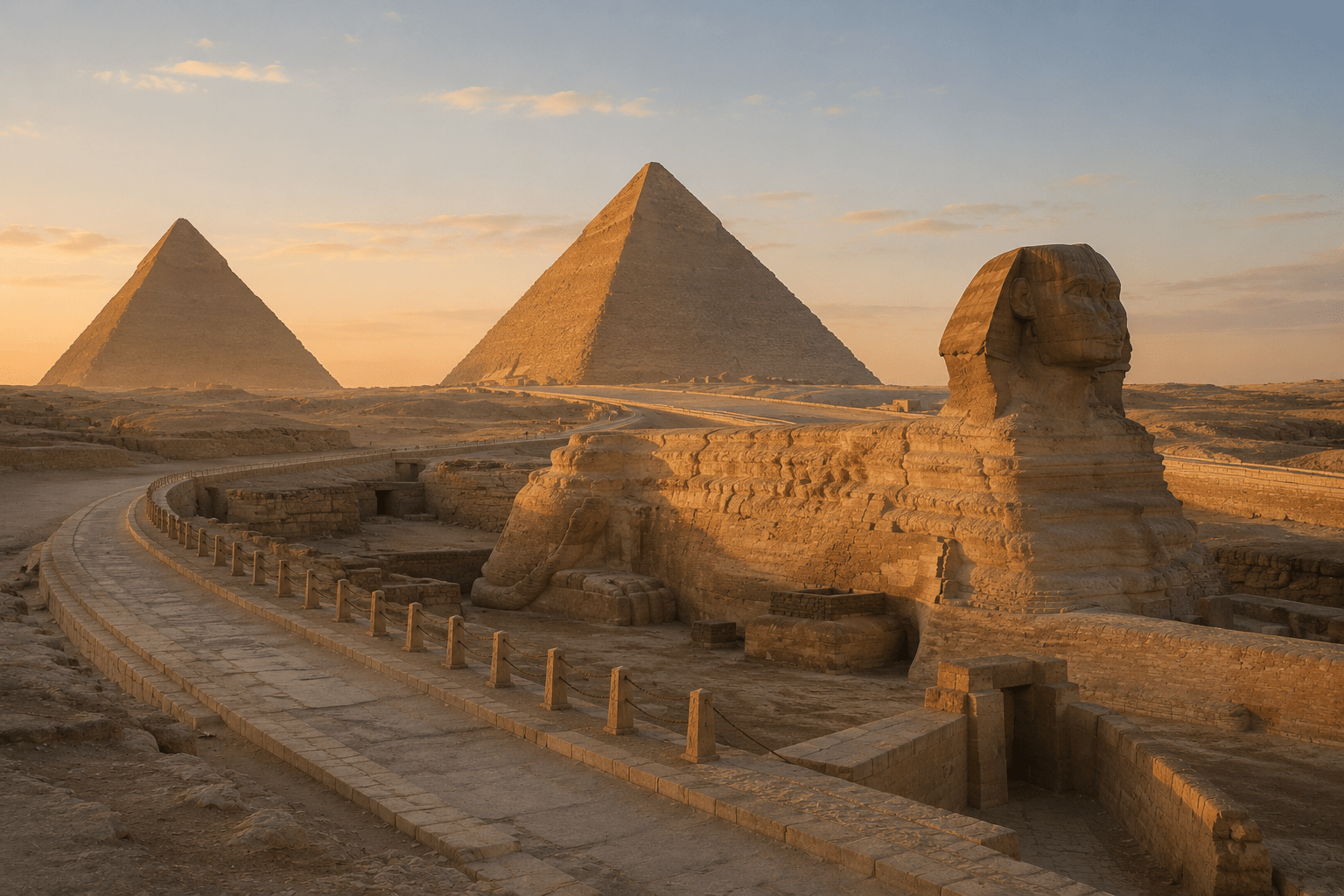 Early morning visit to the Pyramids of Giza