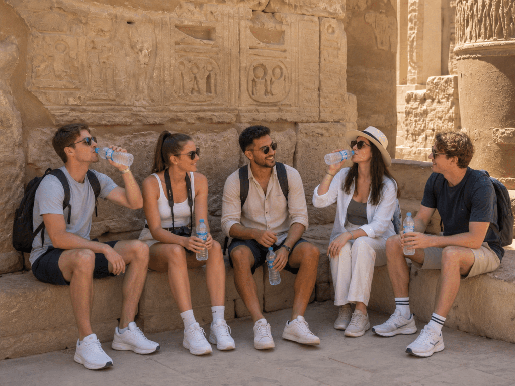 Sun protection during sightseeing in Luxor Egypt