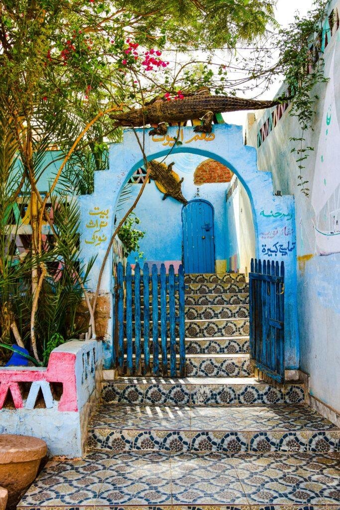 A colorful entrance in a Nubian village near Aswan, Egypt.