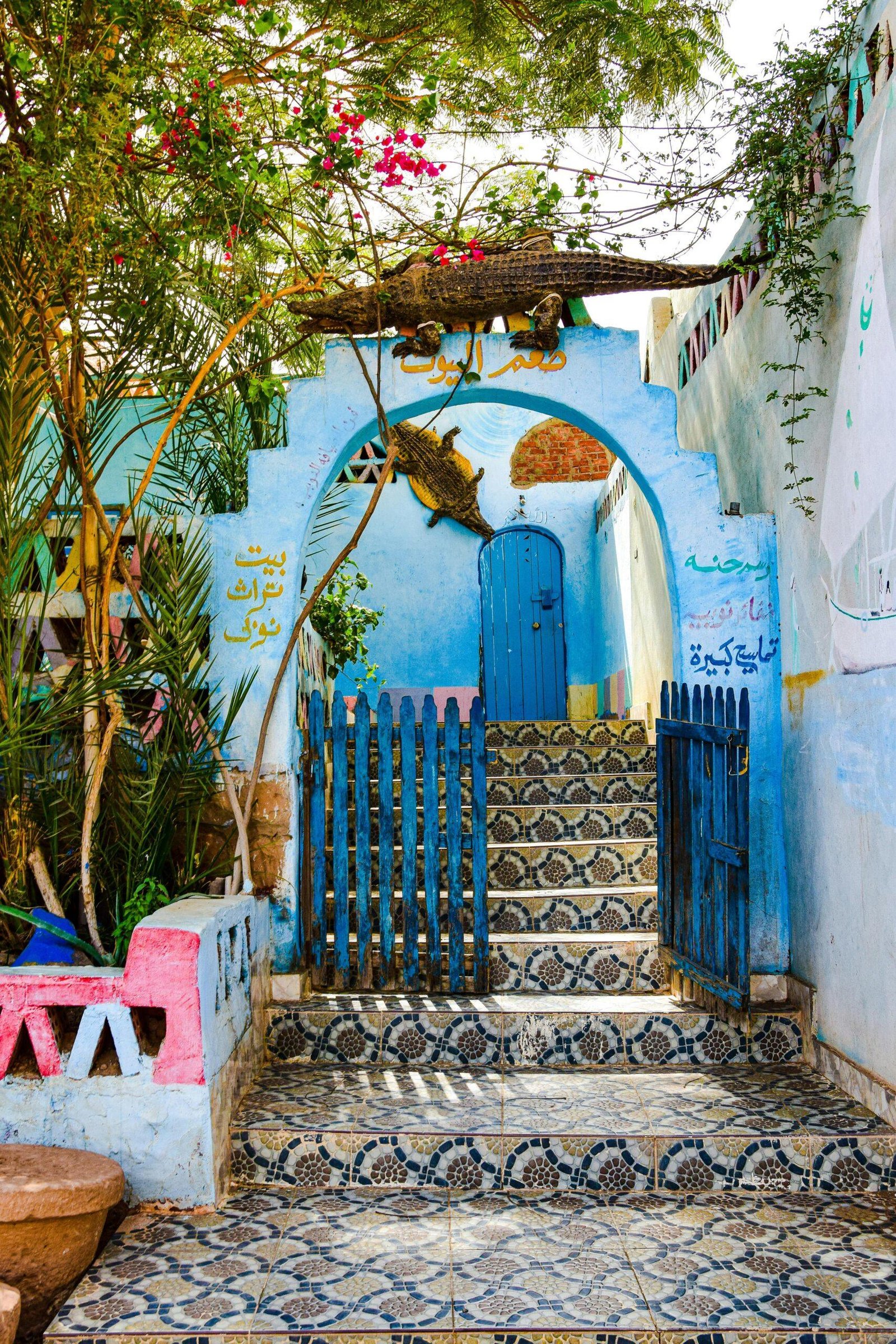 A colorful entrance in a Nubian village near Aswan, Egypt.