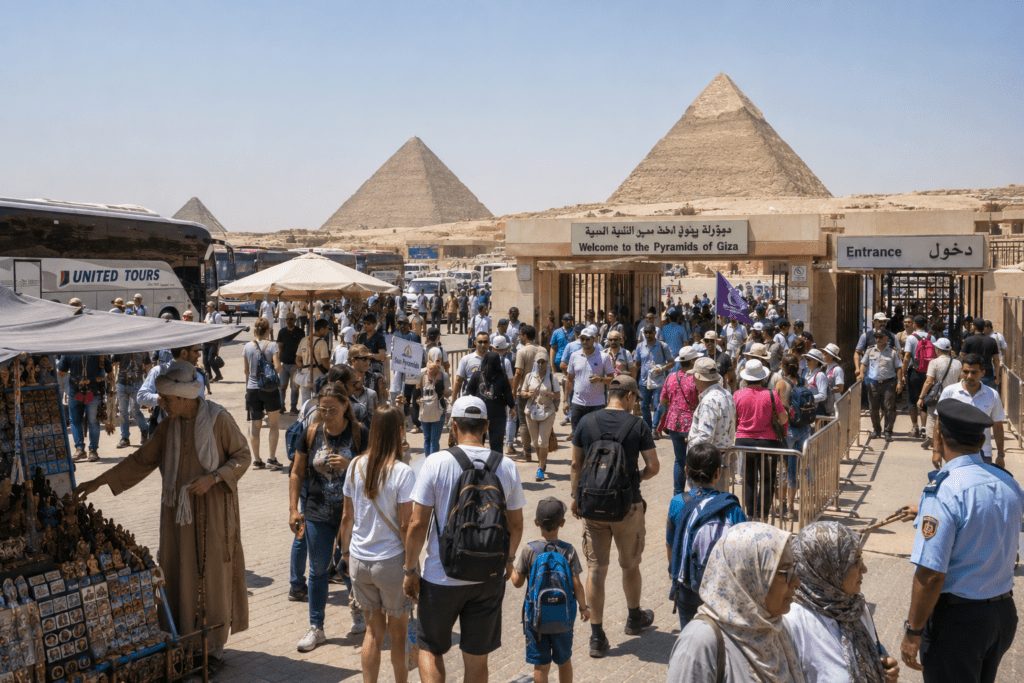 Entrance area at the Pyramids of Giza