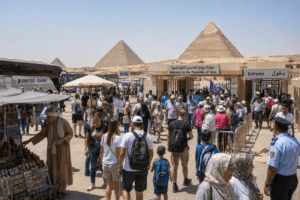 Entrance area at the Pyramids of Giza