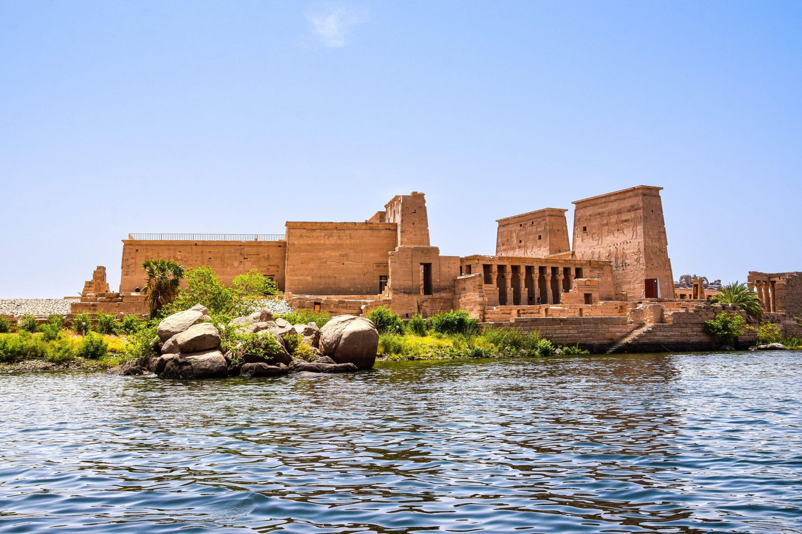 Philae Temple viewed from the Nile near Aswan