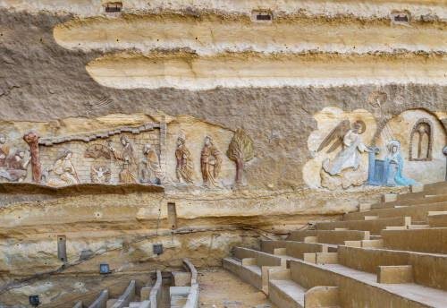 Mural at Virgin Mary and St. Simon the Tanner Cathedral, Saint Samaan The Tanner Monastery, Cairo, Egypt