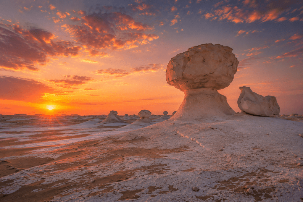 sunset white desert