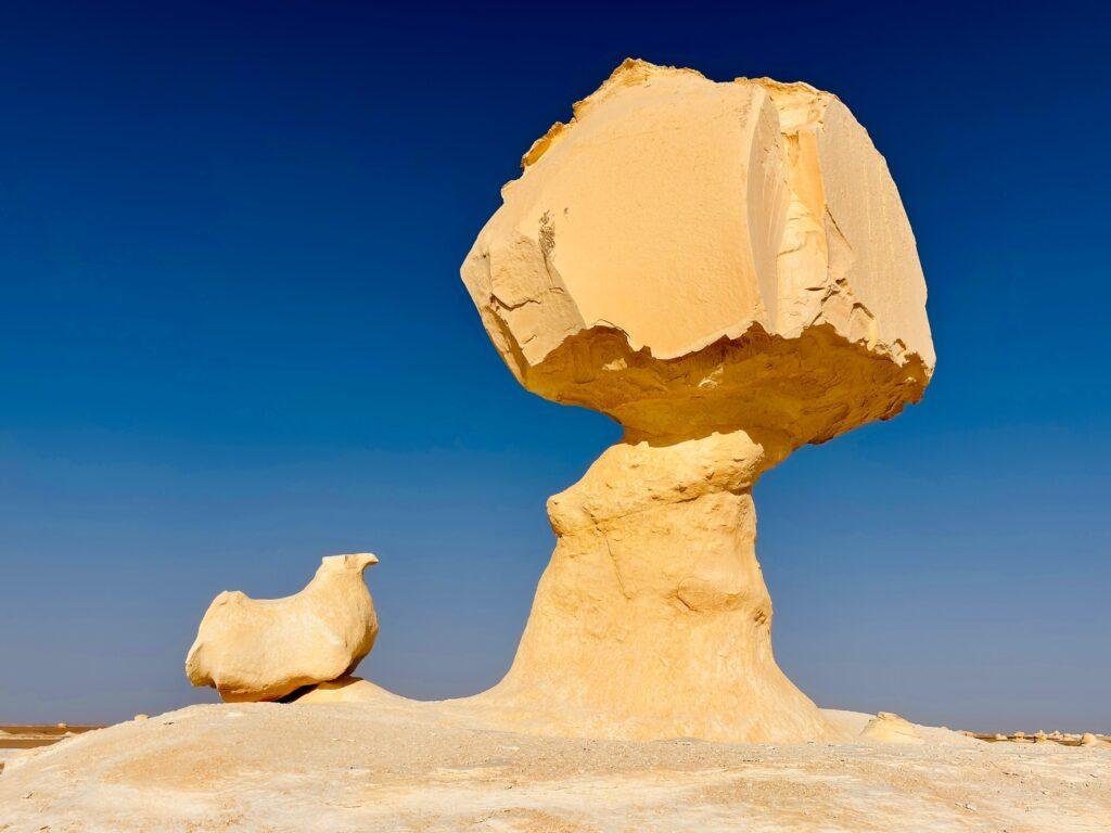 white desert mushroom formation