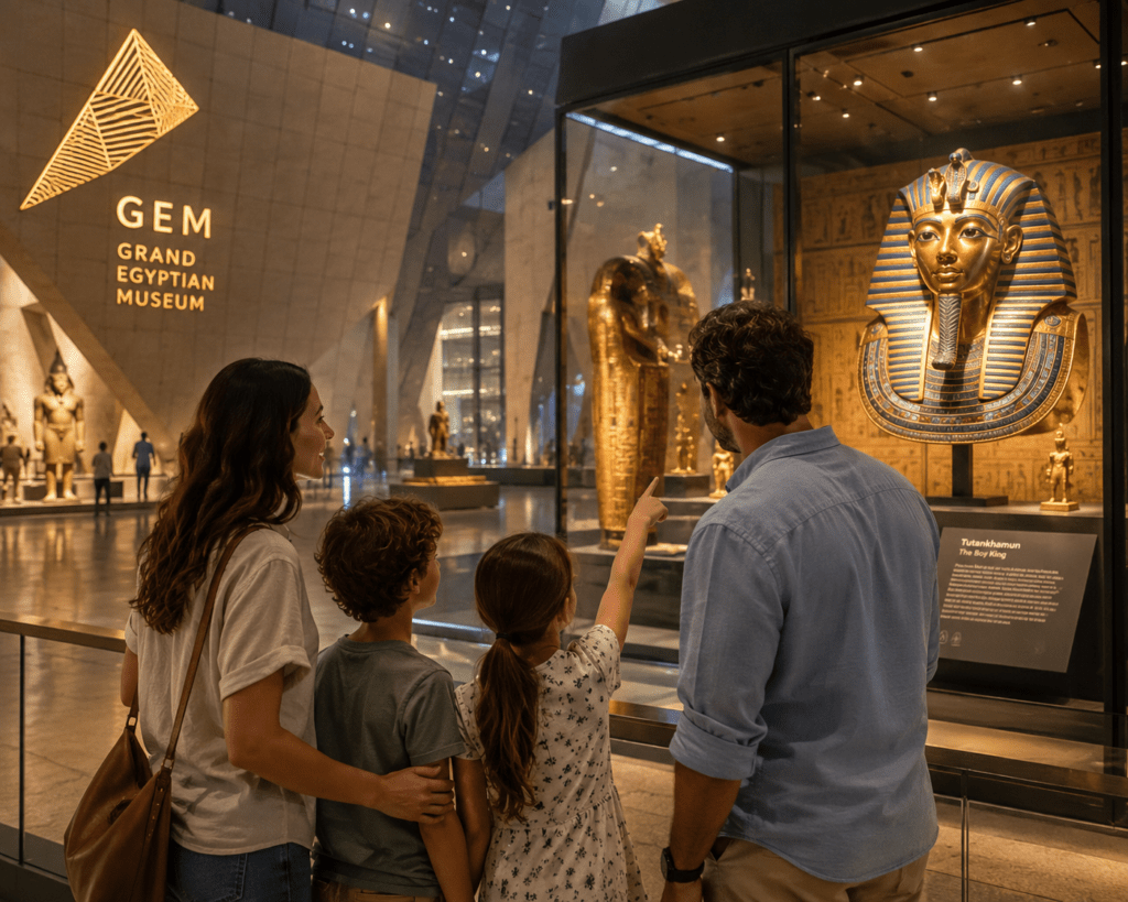 Family Exploring the Grand Egyptian Museum